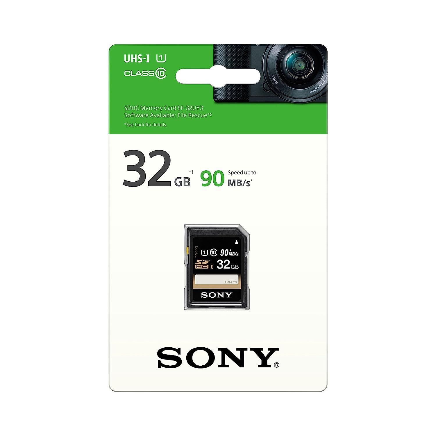 Sony 32GB 90 MB/s UHS-I Class 10 SDHC Memory Card (SF-32UY3/T